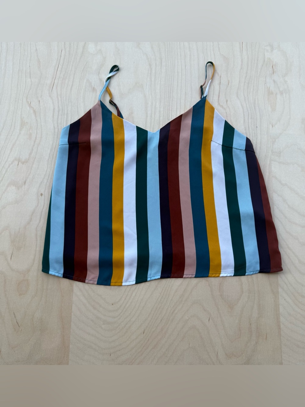 Forever 21 Striped Cami Tank Top Multicolor Adjustable Straps Lightweight size M